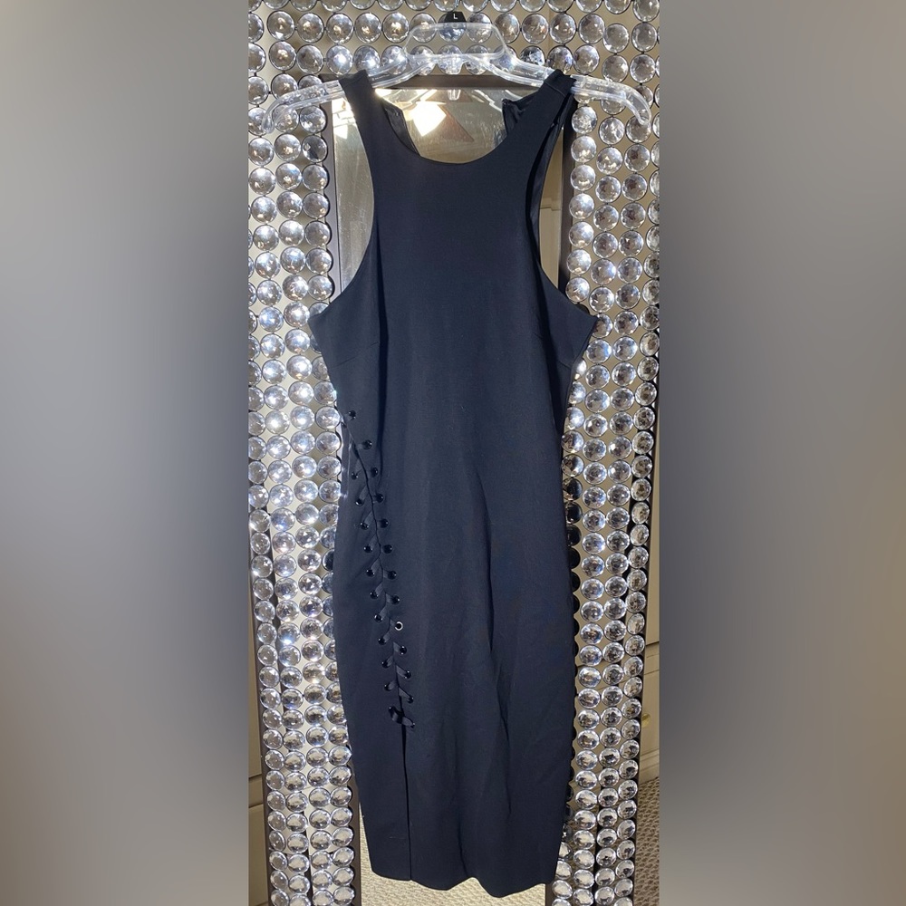 Express M Black Halter Dress with laced detail